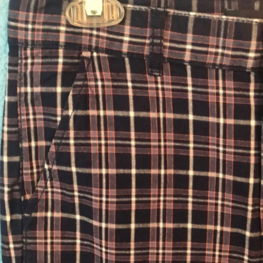 Children’s Place boy size 14 plaid blue Bermuda shirts